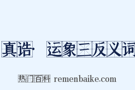 真诰·运象三反义词是什么意思的图片